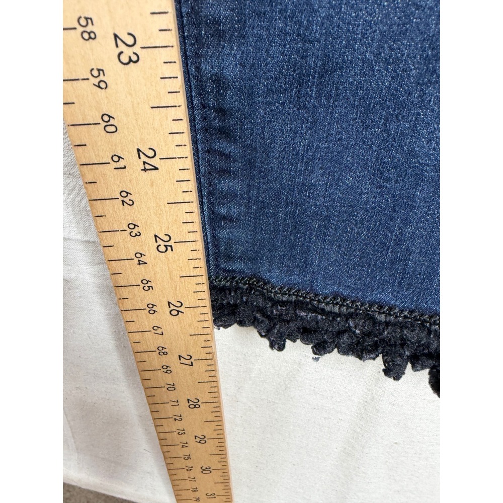 Ann Taylor Factory Women's Ankle Jeans Size 4 Blue Lace Hem Blue Denim Skinny - Picture 8 of 12